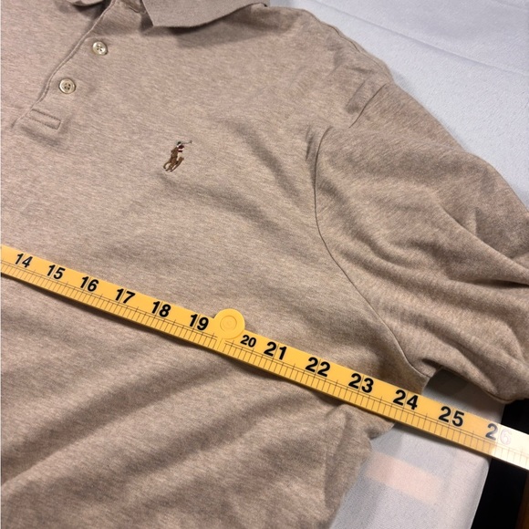 Polo Ralph Lauren Polo Shirt Men XL Tan Classic Fit Soft Cotton Flesh Pony - Picture 3 of 9